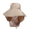 Women Summer Sun Hat Solid Color Fisherman Cap Ladies Visors High Quality Anti-UV Wide Brim Neck Protection Sunshade Hats