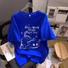 Summer 2026 Women's Loose-Fit Cartoon Cotton T-Shirt - Stylish & Versatile Mid-Length Design