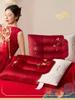 Cotton embroidered bright red festive home wedding pillow core pillow - Yulan Joyful Event