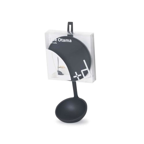 H Concept +d Tate Otama Mini, Black (D-502-BK), Standing Ladle with Small Plate, Space-Saving Design