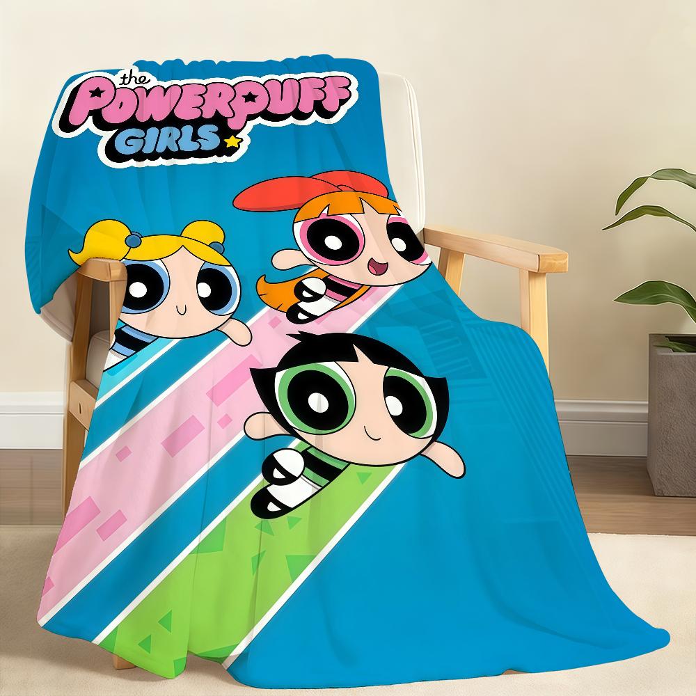 Classic Cartoon T The P PowerpuffS G Girls Blanket For Soft Throw Blanket for Picnic Bed Sofa Home Bedroom Cozy Warm Comfortable