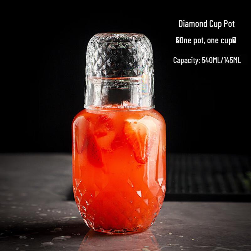 

OLOEY Diamond Glass Carafe and Cup Set