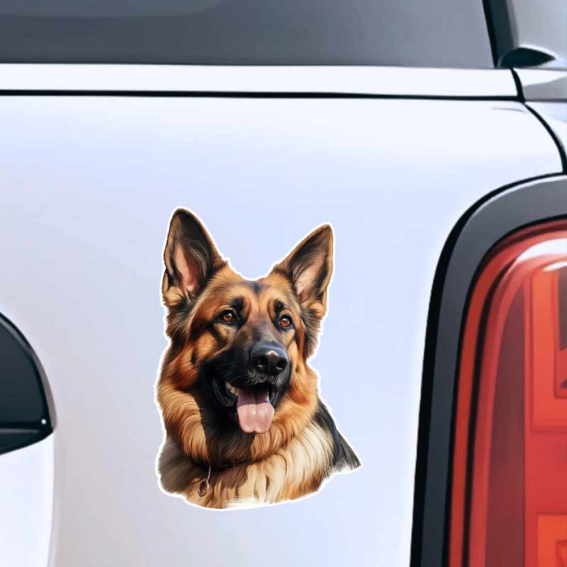 German Shepherd Pet Dog Car Stickers Waterproof Vinyl Decals Auto Body Window Bumper Decor Motorcycle Helmet Stickers TM195
