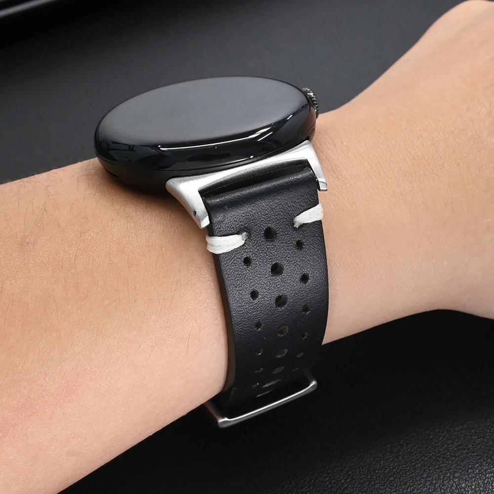 Leren Riem voor Google Pixel Watch 3 45mm Heren Polsband Vervangende Accessoires Band voor Google Pixel Watch 3 2 1 41mm Armband