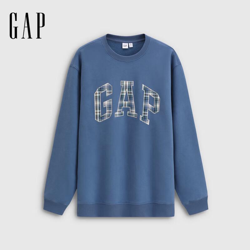 

Унисекс флисовый пуловер с вышитым логотипом в клетку Gap L