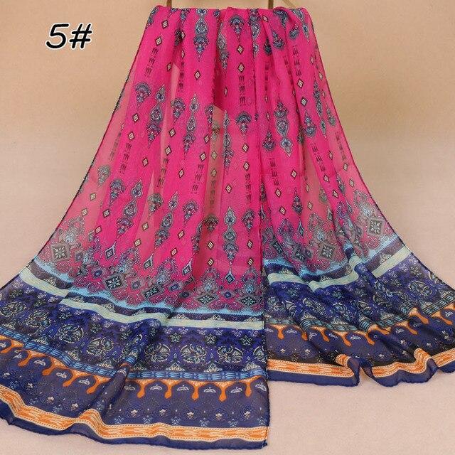 Laven Индия Богемный пляжный шифоновый шарф с цветами Женский принт ...