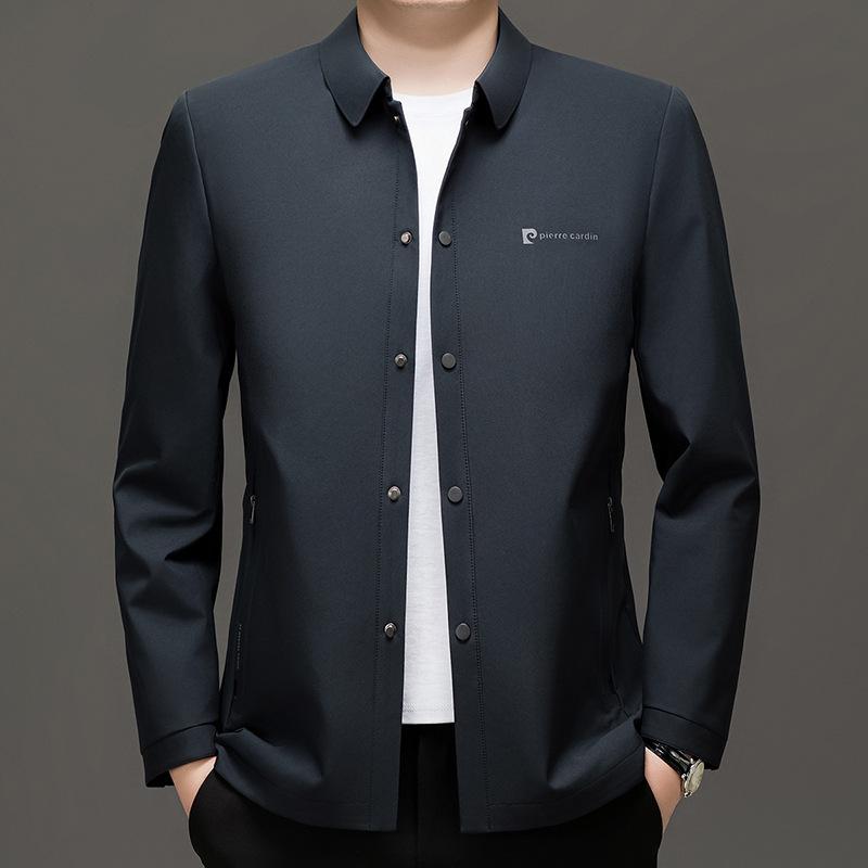 New Spring and Autumn Lapel Jacket Middle-aged and Elderly Men's Business Casual Jacket Men's Dad's Top