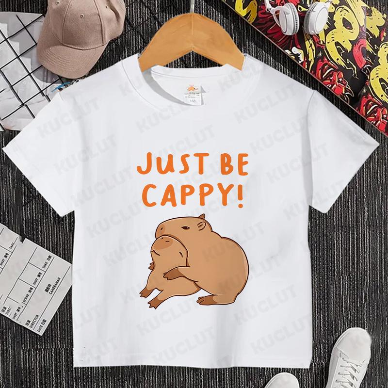 Dětské oblečení Kawaii Kreslený Anime Kapybara Tričko s krátkým rukávem Roztomilý Milovník Kapybar Zvíře Kapybary Harajuku Tričko Dárek