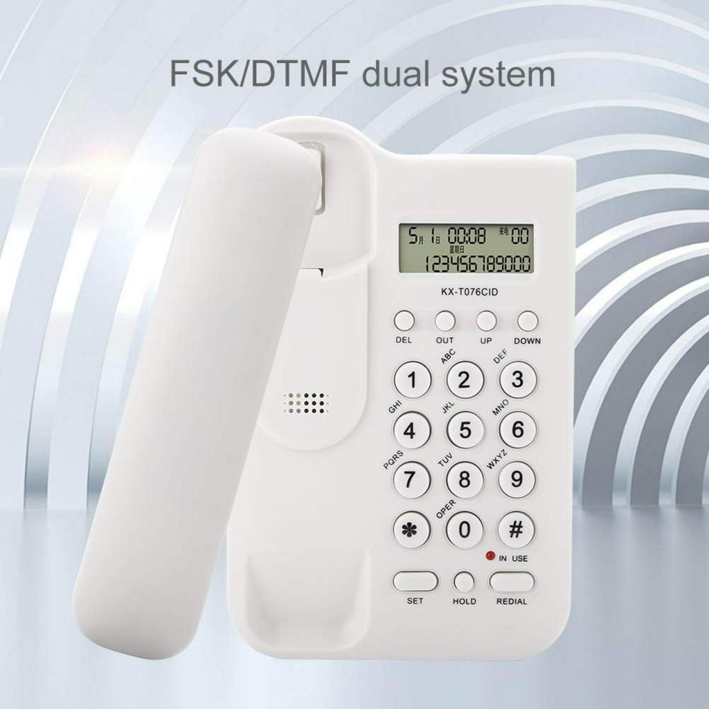 Schnurgebundenes Telefon, Tischtelefon Festnetztelefon Kabelgebundenes Telefon Wandtelefon mit Kabel und Anrufanzeige, /DTMF Dual-System, für Homeoffice Hotel(Weiß)