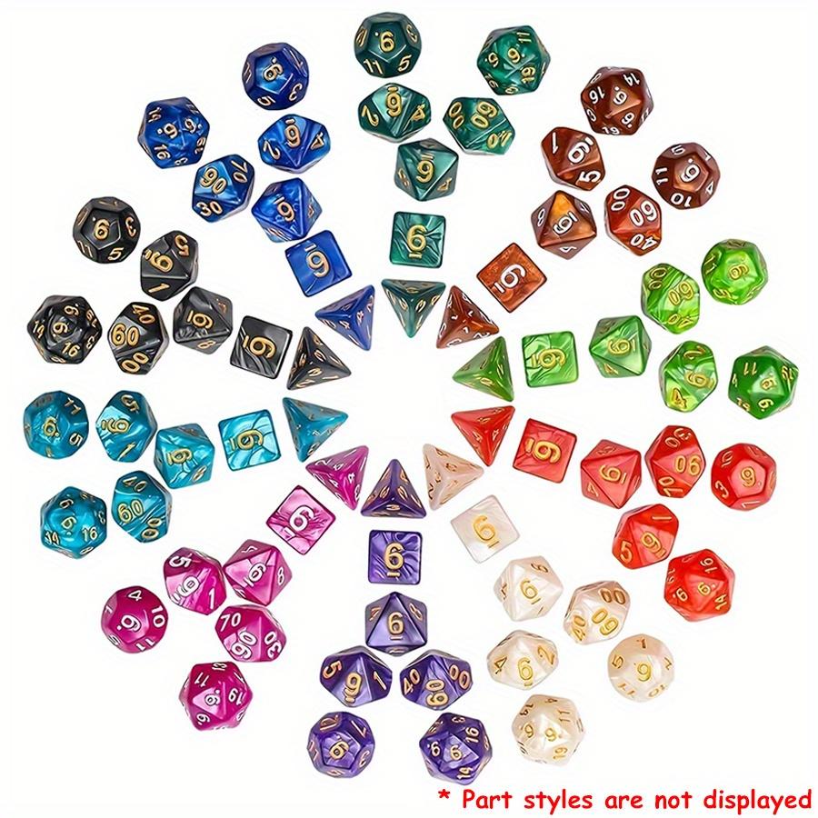 35Pcs Polyhedral DND Dice Set with Black Drawstring Pouch, Color-Coded Faces RPG/D&D Tabletop Game Accessories, ZSY