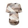 Krótkie rękawy damskie Koszulki letnie T-shirty z nadrukiem kwiatowym Dekolt w serek Casual Basic Koszulki z guzikami Tuniki