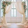 1PC Sage Green Chiffon Backdrop Curtains, Sheer Fabric Backdrop Drapes Drapes for Bridal Shower Wedding Arch Party Decoration