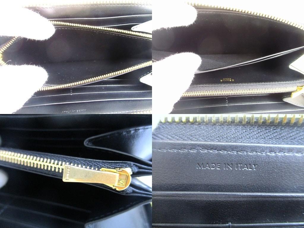 Authentic CELINE Triomphe Camvas Leather Large Zipped Wallet Purse #b281  Open Box