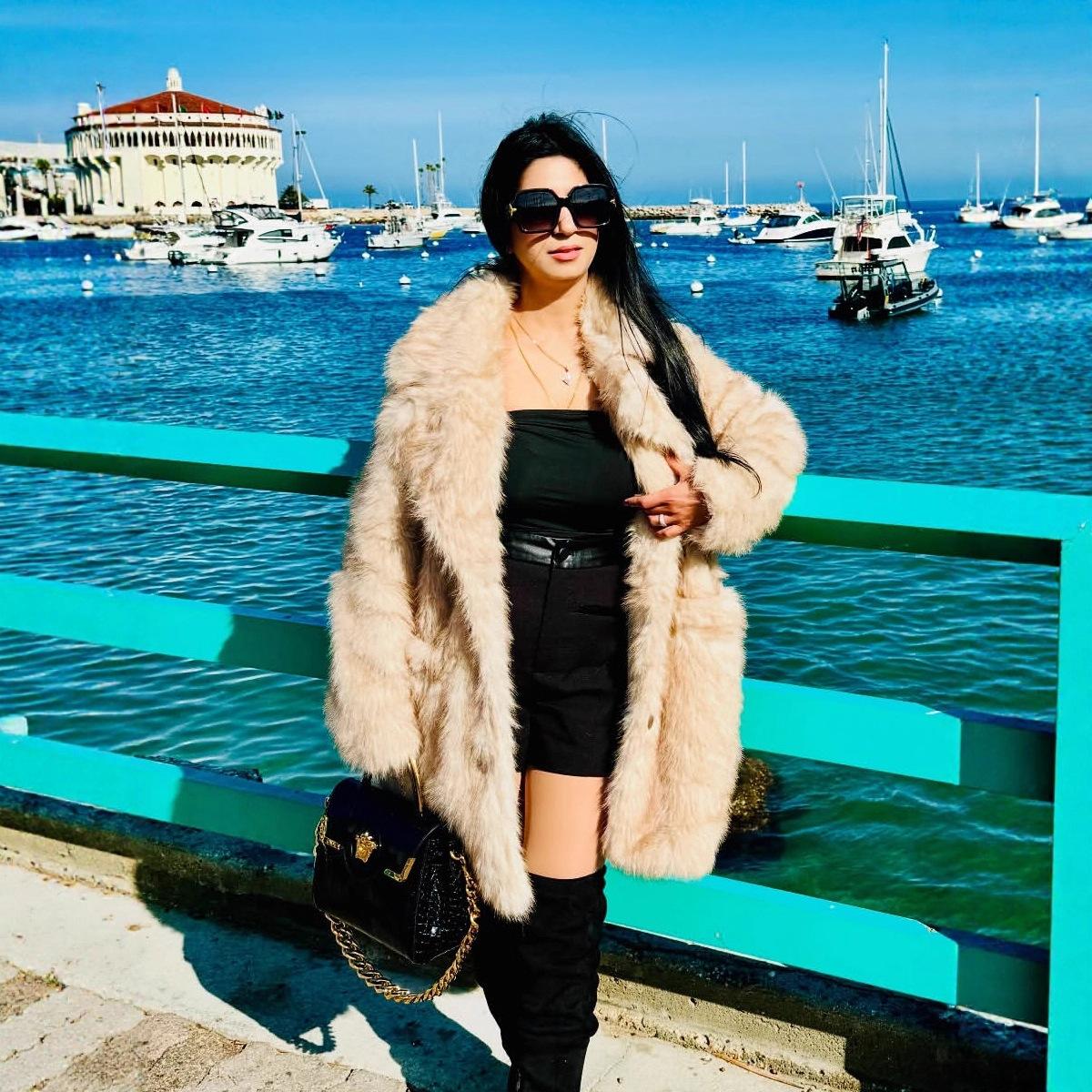 

Зимняя длинная шуба из лисьего меха, экологичный мех, женская длинная шуба из искусственного меха XXXXL жёлтый