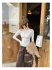 Petite Korean Halter Neck Off-Shoulder Long Sleeve Women's Shirt, Autumn Winter 2025 Collection