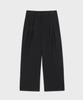 GLW [Unisex][Summer Fabric] Double-Pleat Wide Elastic Waist Slacks Black