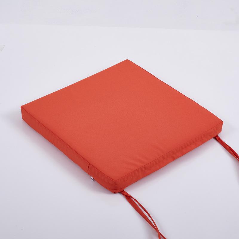 Solid Color Square Cushions Outdoor Waterproof Patio Cushions Striped with Binding Strap for Garden Sofa Chair Seats Decoration