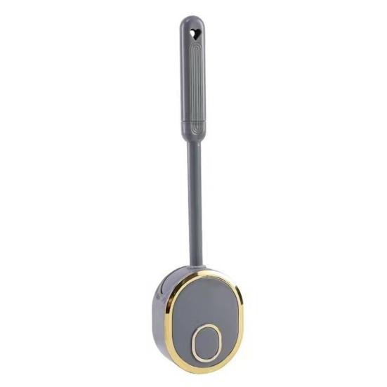 Silicone Toilet Brush Set with L-Shaped Head Wall Mounted Holder Long Non-Slip Handle No Dead Corner Design Bathroom Cleaner