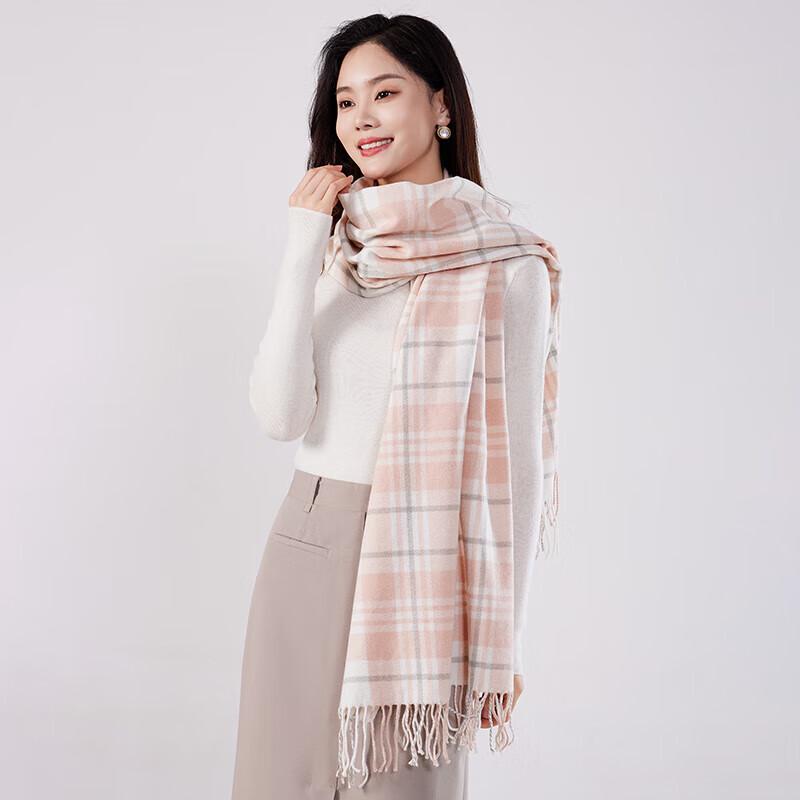 HAOMAN TEXTIELS Cashmere Blend Plaid Scarf Shawl