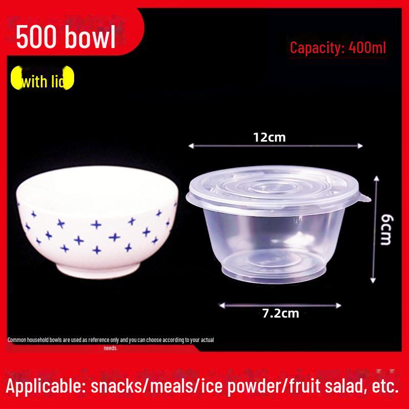 Round Disposable Plastic Bowl with Lid for Fresh-Keeping