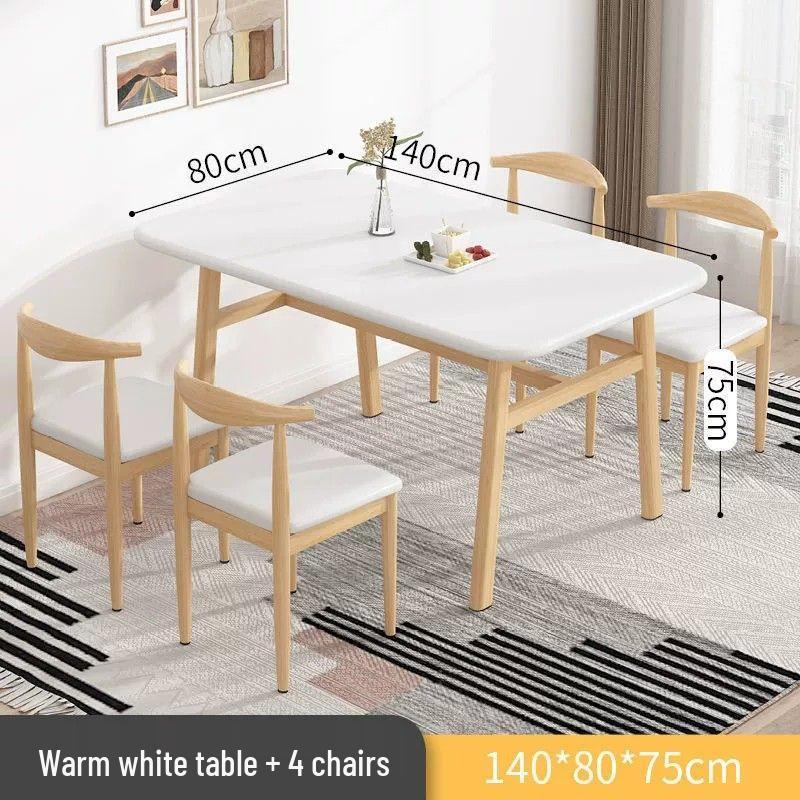 Modern Minimalist Rectangular Dining Table and Chair Set for Small Spaces