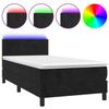 Maison Exclusive - Sommier à lattes de lit avec matelas et LED Noir 90x190 cm