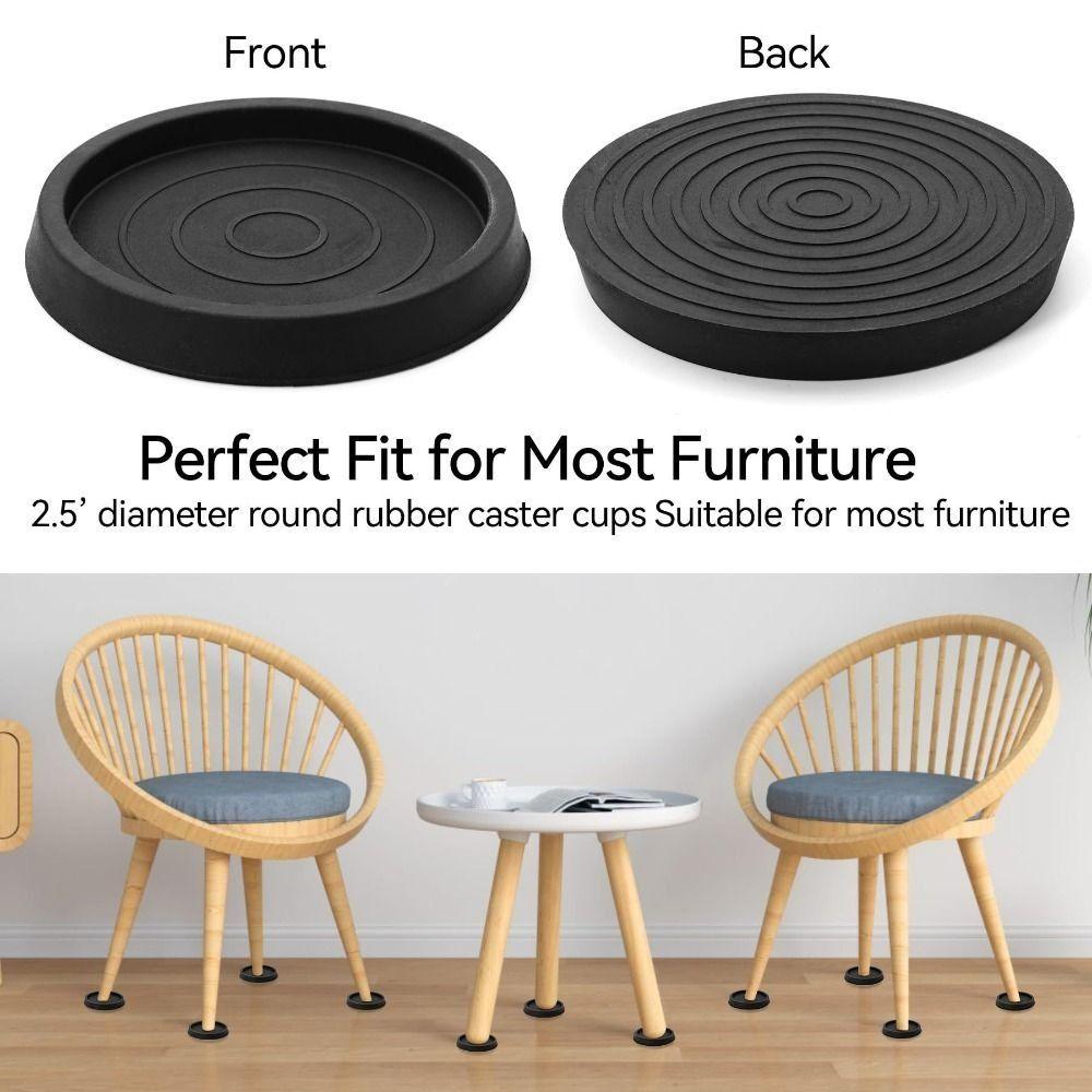 Round Rubber Anti Slip Caster Cup Anti-Skid Rubber Couch Stoppers  Farmhouse Cabinets