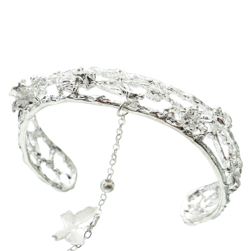 Chinese Antique Style Charm Bracelet Ring Bangle Adjustable Opening Butterfly Bells Ring Bracelet