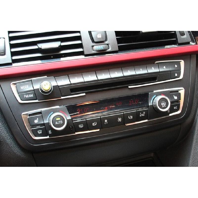 Inner Central AC Button Control 13-19 Silver Matte For BMW 3 4 Series Cover Trim