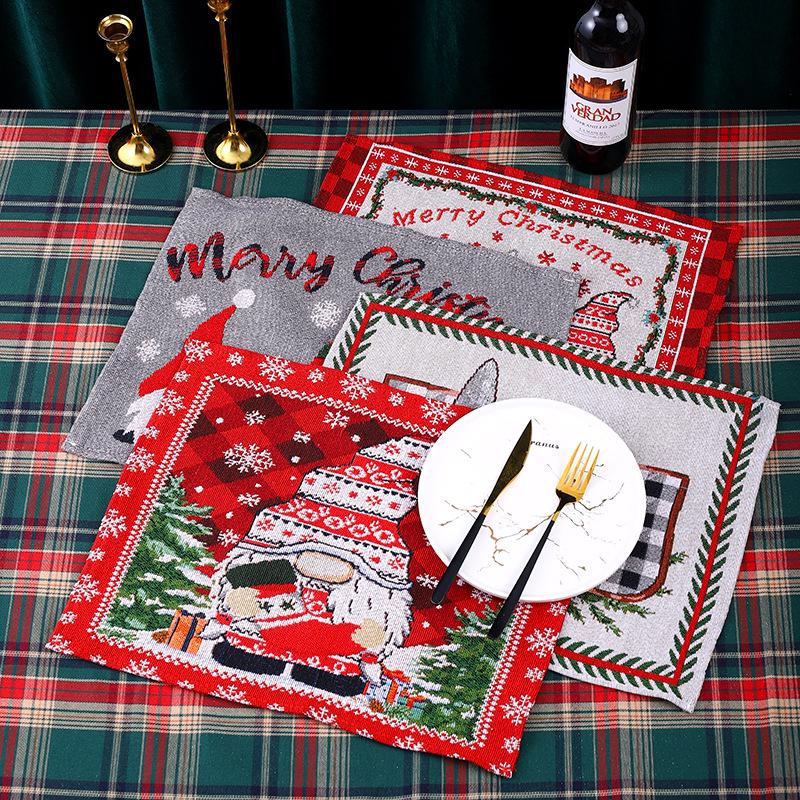 Cute Faceless Old Man Placemat Insulation Mat Christmas Placemat Atmosphere Decoration Props Supplies