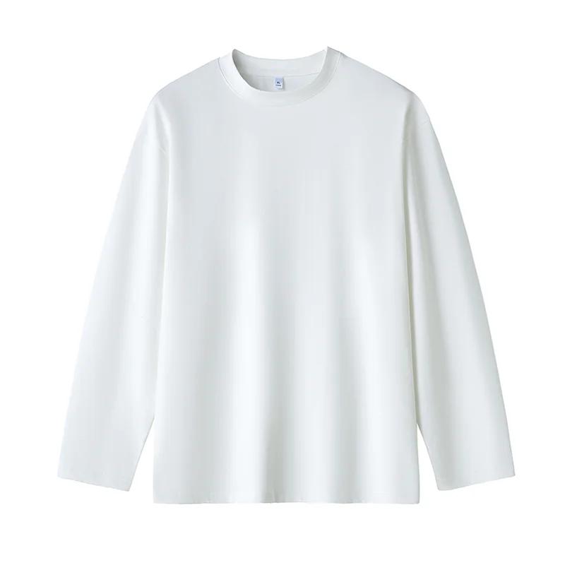 100% Cotton Multi Colors Men's Long-sleeved T-shirt Women Casual Loose T Shirts Basic Style Bottoming Shirt Blouse Tops Tees