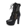 2025 New Lace-up Mesh Summer Boots Women Sexy High Heels Platform Sandals Large Size Women's Custom Boots Female Shoes WSH5054