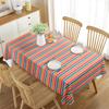 Striped Tablecloth for Rectangle Tables, Abstract Geometric Stripe Polyester Geometric Table Cloth for Kitchen Dining Room