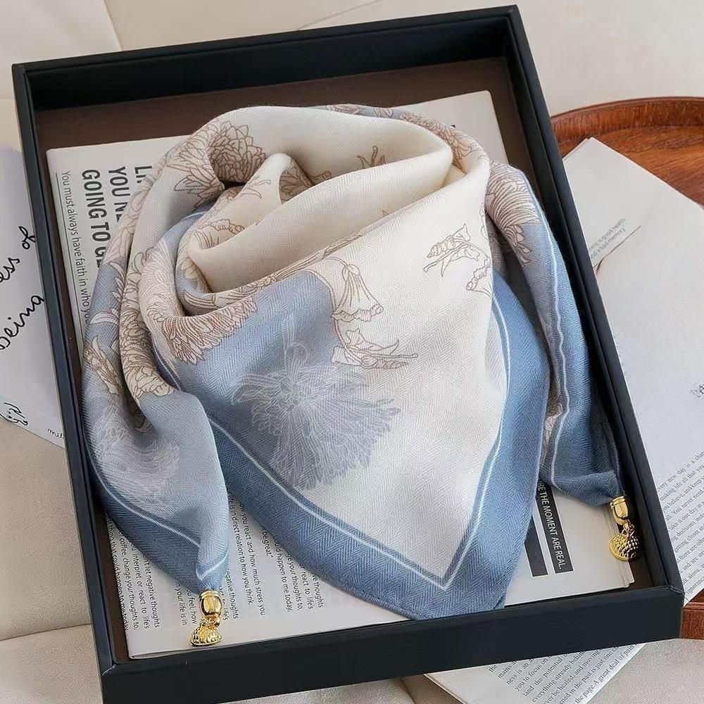 

Унисекс хлопковый льняной квадратный шарф - мягкий, дышащий, ветрозащитный и декоративный жаккардовый переплетенный модный