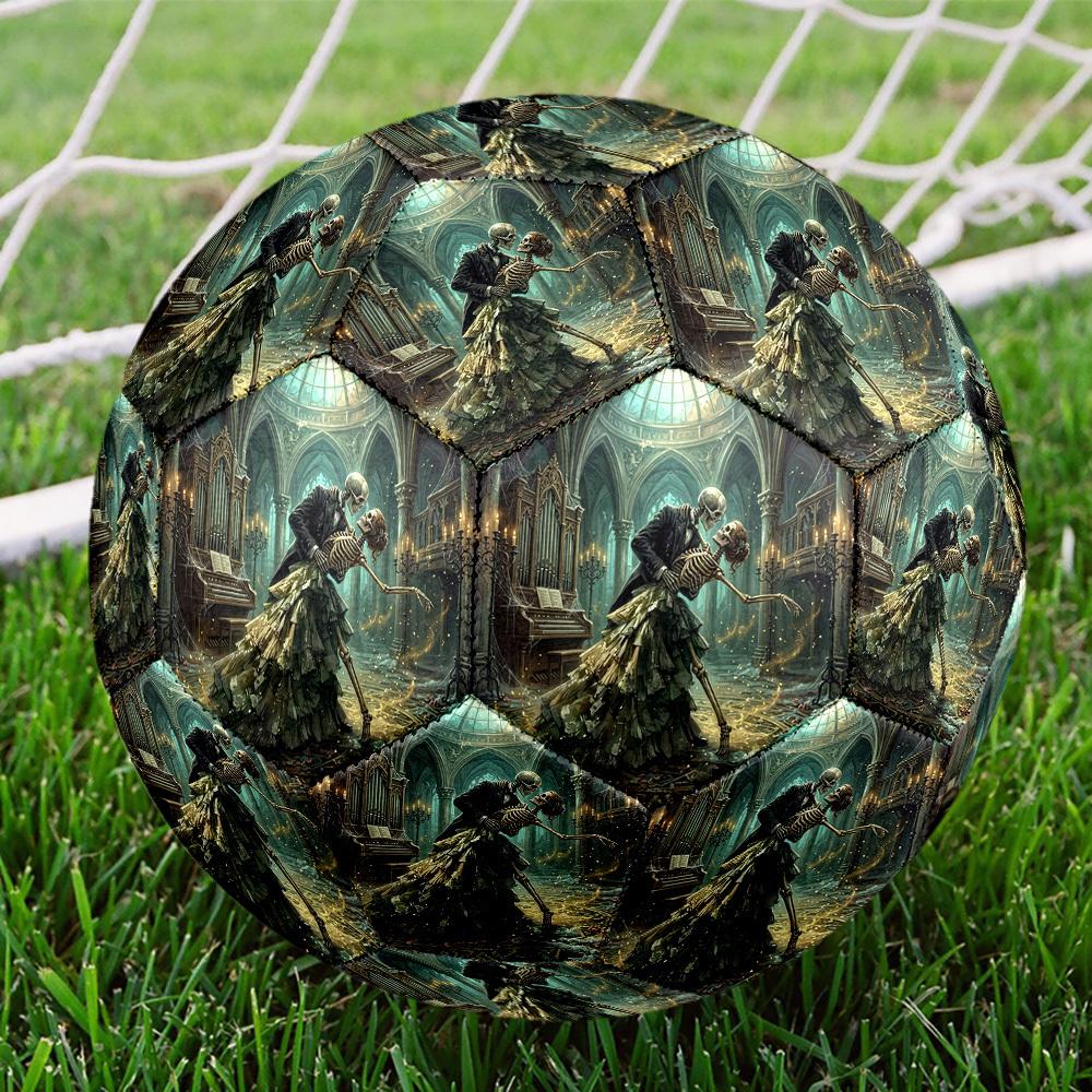 1pc Elegant Skeleton Waltz Theme Soccer Ball Football, Size 5, Lightweight PVC, Durable Outdoor Training Soccer Ball, Gift m61443