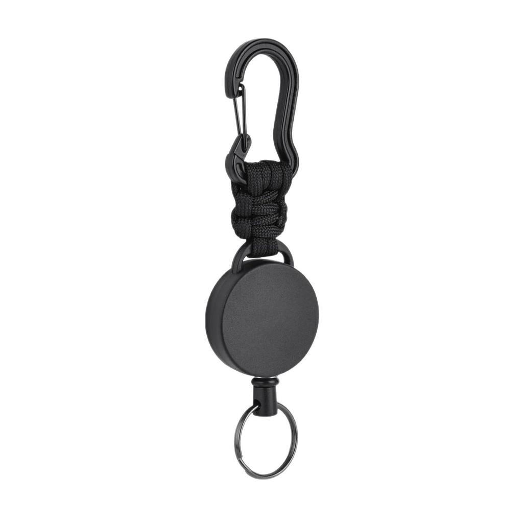 4CM Thick Steel Wire Retractable Keychain with Paracord Gourd-Shaped Carabiner