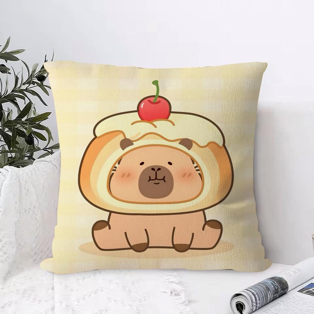 Cute Cartoon Capybara Go! Pillow Case Ultra Soft Skin Friendly Fabric Cloud Like Comfort & Concealed Zipper
