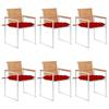 Garden Chairs 6 Pcs, with Cushions vidaXL Solid Teak Wood.