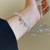 Glass Crystal Bow Pendant Bracelet Light Luxury Niche Design High Sense Fashion Temperament Versatile Exquisite Jewelry