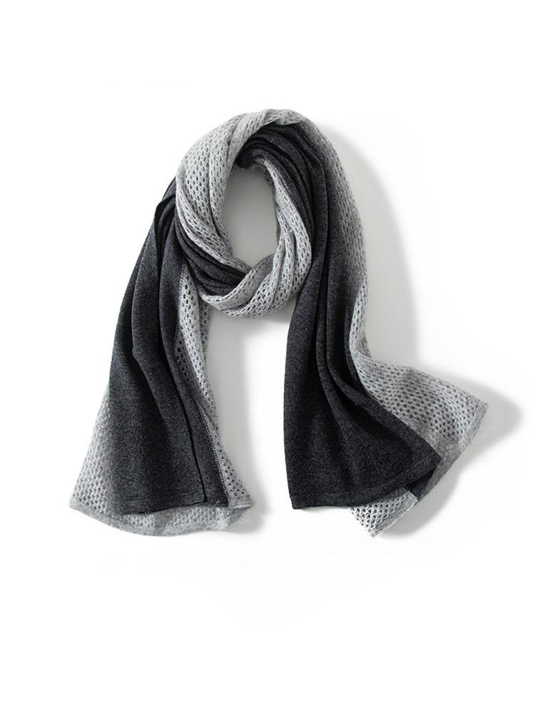 

Color Blocking Patchwork Wool Cashmere Scarf Pashmina Openwork Big Scarves Wrap Shawl Cashmere Hijab Women Light-thin Wraps