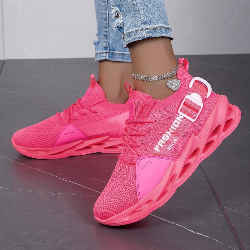 Spring Pink Sneakers For Women Breathable Running Shoes Men Blade Soft Sole Tennis Shoes Lightweight Women's Sports Shoes Unisex