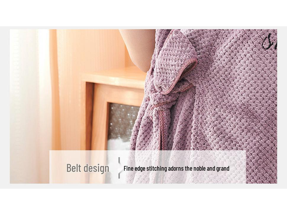 Coral Fleece Pineapple Plaid Women's Wearable Bath Towel - Soft and Absorbent Bathrobe Style.