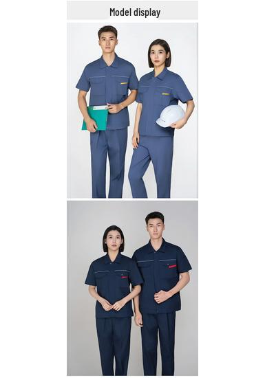 Durable Summer Cotton Twill Workwear Set with Custom Logo - Wear-Resistant Labor Protection Uniform
