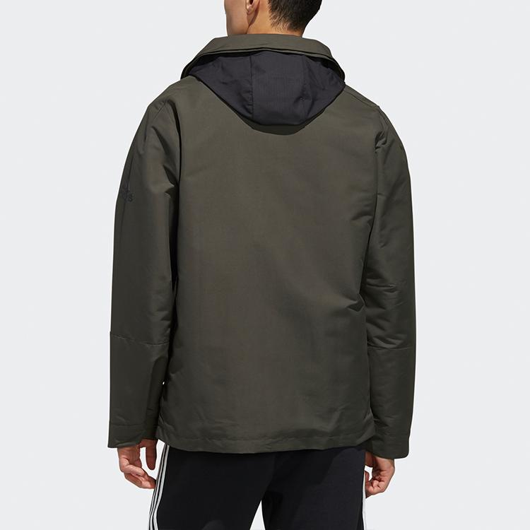 adidas U1 Warme Winddichte Packbare Kapuzenjacke Herren Oberbekleidung Dunkel-Erde-Grau FJ0258