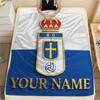 1PC Custom Name Real Oviedo Patterned Flannel Blanket Suitable For All Seasons for Home Decor Warmth and Comfort Gifts Holiday Present -HE185