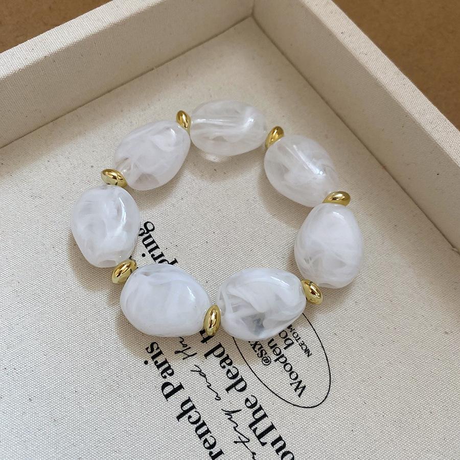 Bohomia Irregular Acrylic Oval Elastic Beaded Strand Bracelets for Women Vintage Leisure Bracelet Fashion Jewelry Gifts