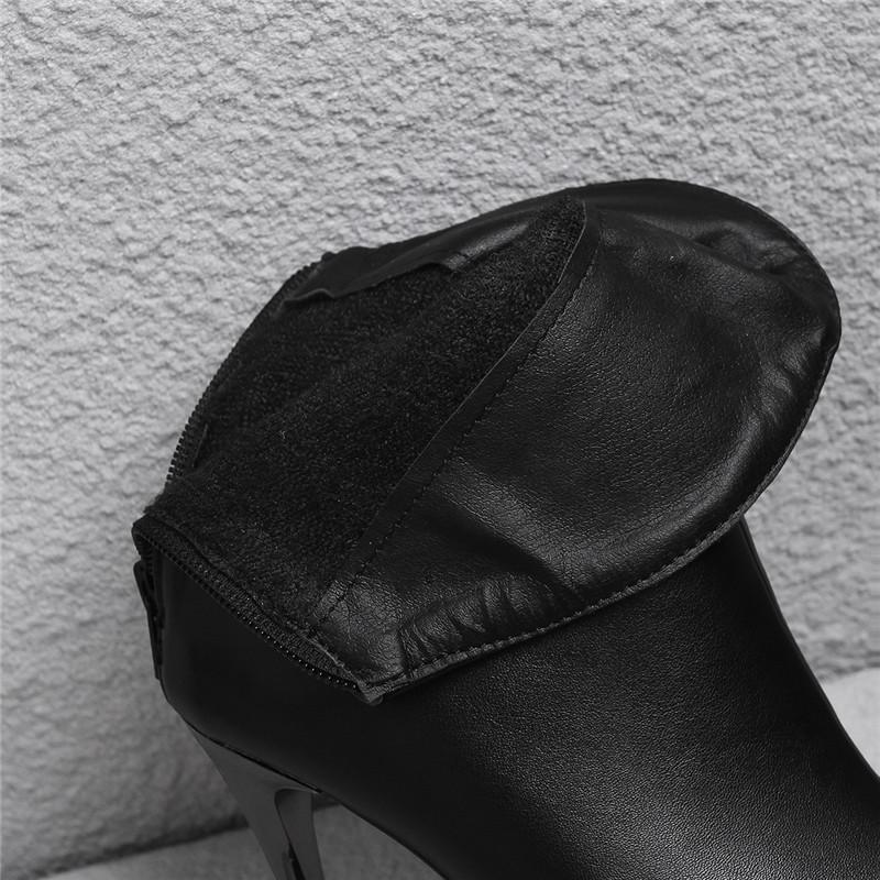 Dámské kotníkové boty na vysokém podpatku, sexy evropský a americký styl, špičaté, na tenkém podpatku, velká velikost, jednobarevné kotníkové boty