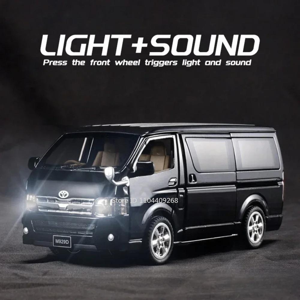 1:32 HIACE MPV LM300H Alloy Car Model Toy Diecast Metal Van Simulated Business Vehicles Light Sound Toys For Boys Birthday Gifts