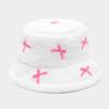 Literary And Artistic Style Fresh And Girlish Bow Tie Plush Fisherman Hats Female Trend Street Versatile Basin Cap