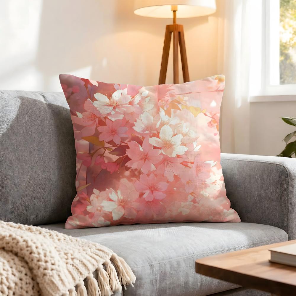 Light Pink Gentle Petals Cushion Cover 1Pcs Decorative Covers Soft Cushion Case For Sofa Couch Decor 40X40 45X45 Pillowcases